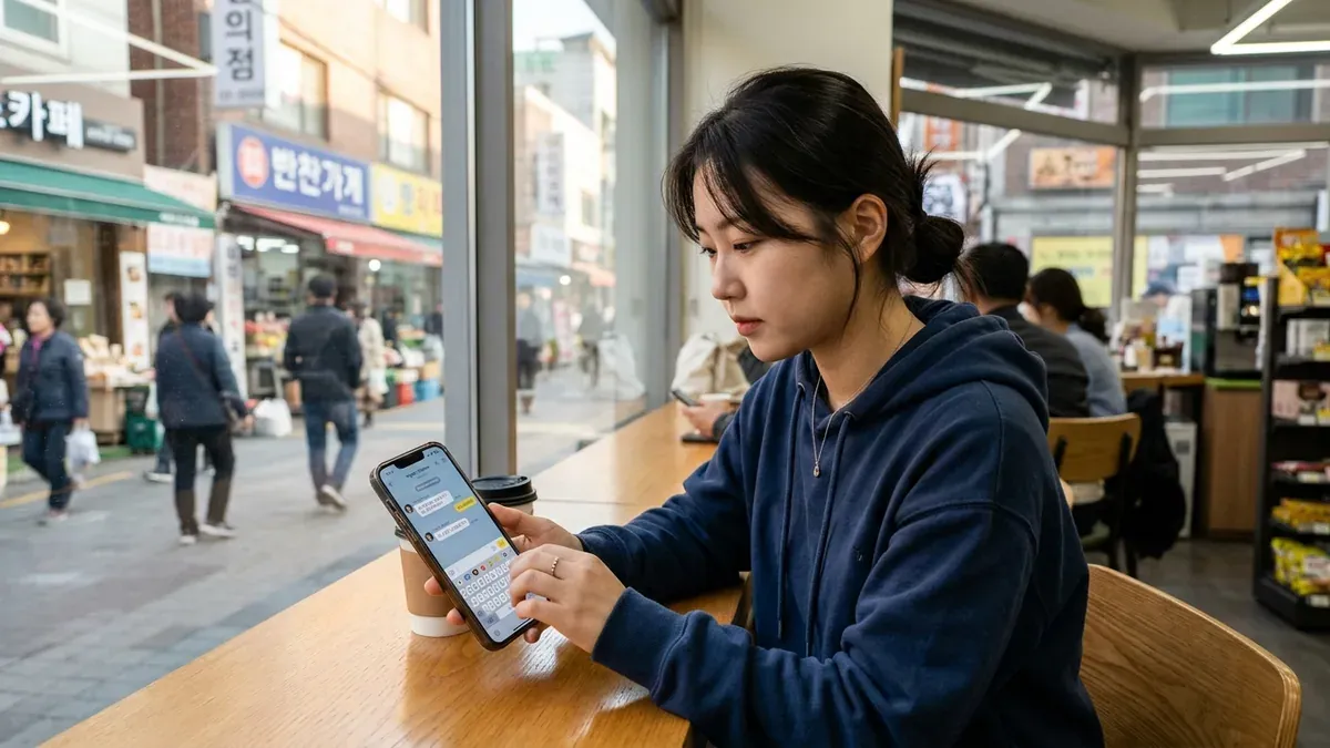 판매자에게 질문하는 모습