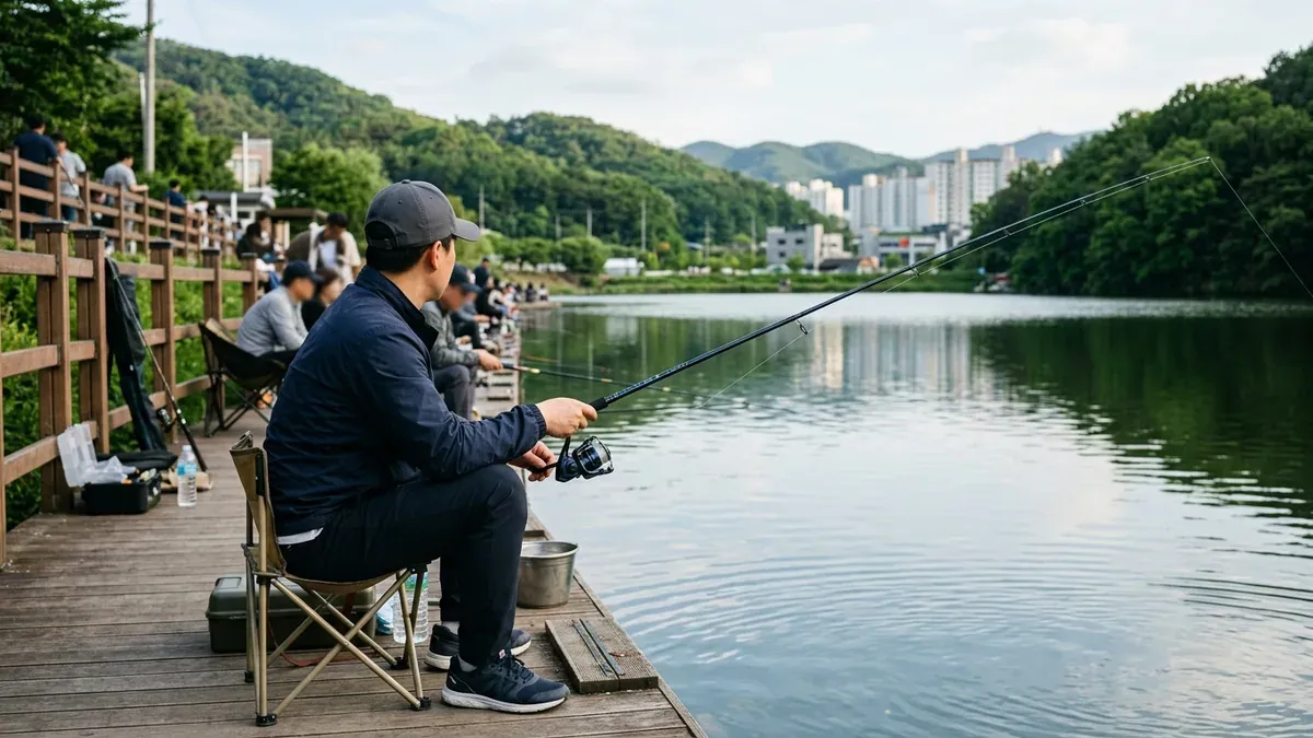 입문자용 낚시 로드와 릴 콤보 세트