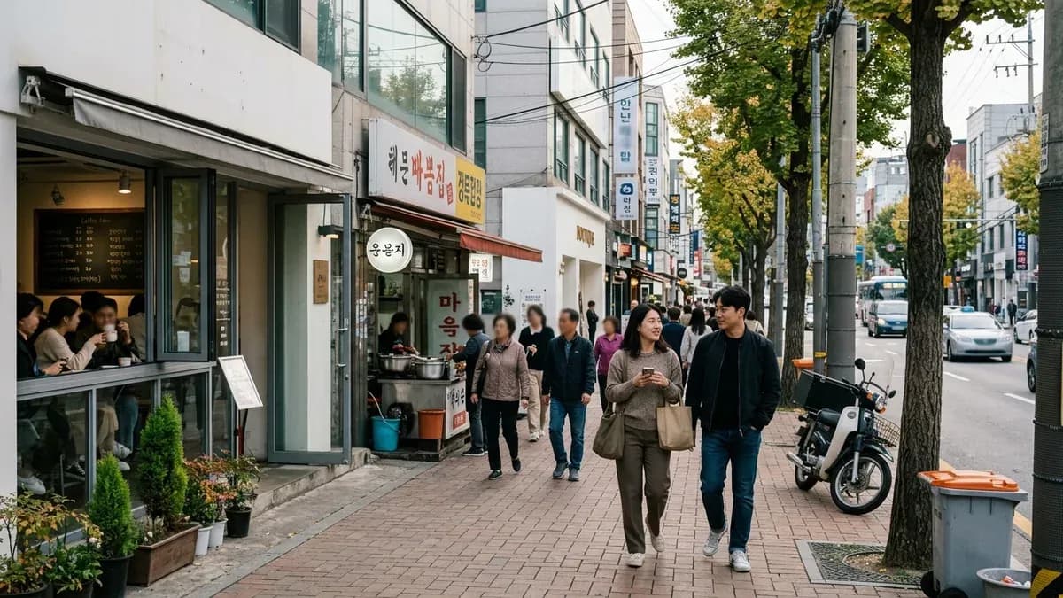 LED 마스크와 관련된 제품이 있는 현대적인 한국의 일상 설정