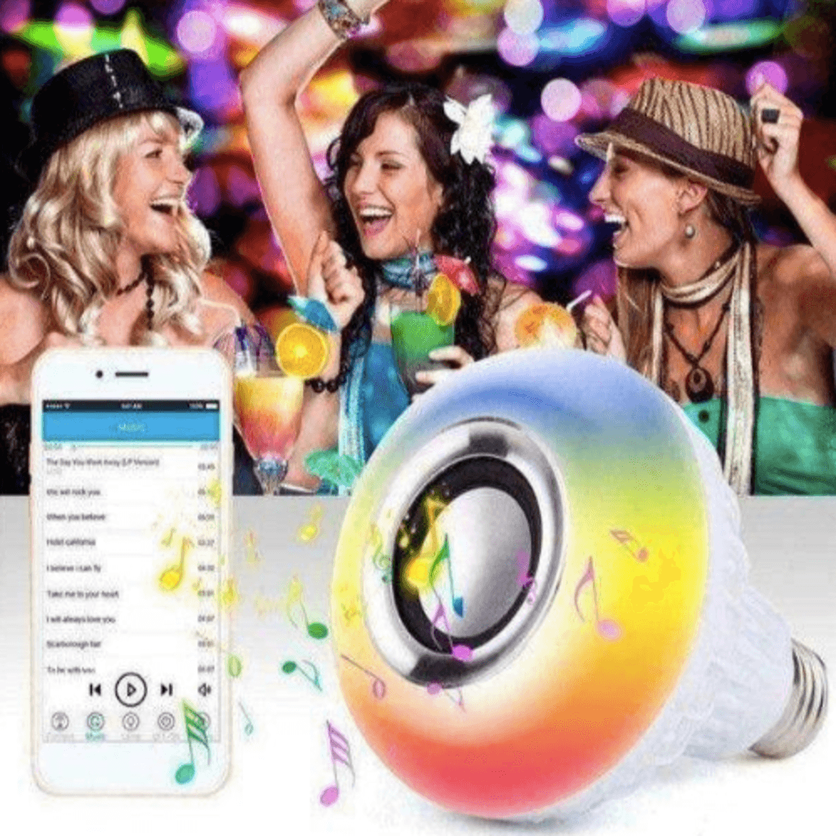 블루투스 스피커 내장 LED 음악 전구