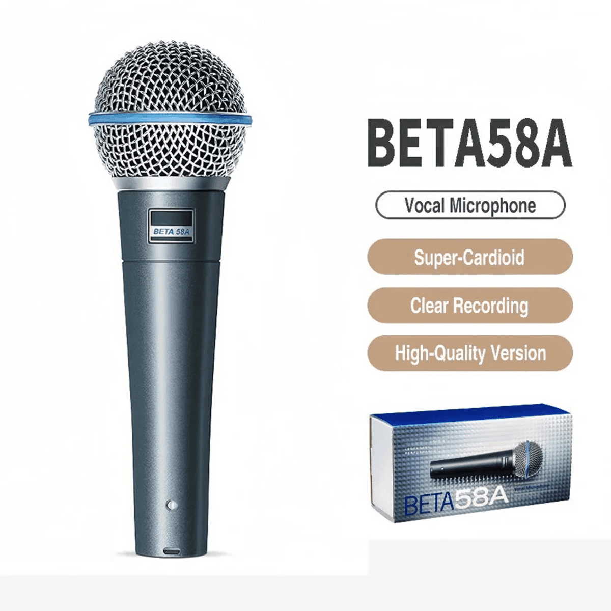BETA 58A 슈퍼카디오이드 다이나믹 마이크 - 전문적인 무대용