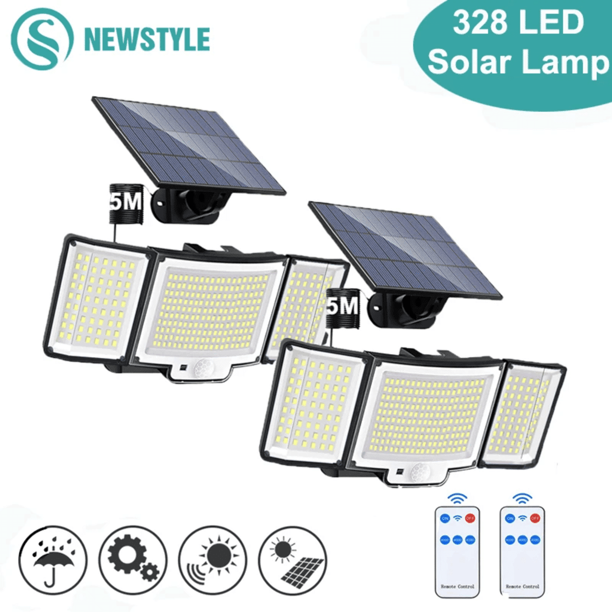 238/328 LED 방수 태양광 센서 벽등