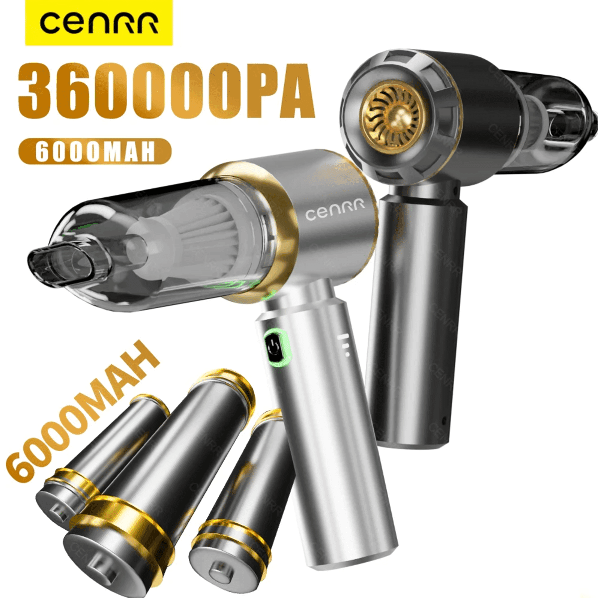 Cenrr 360000Pa 무선 미니 차량용 청소기 – 고출력 휴대용 진공 청소기