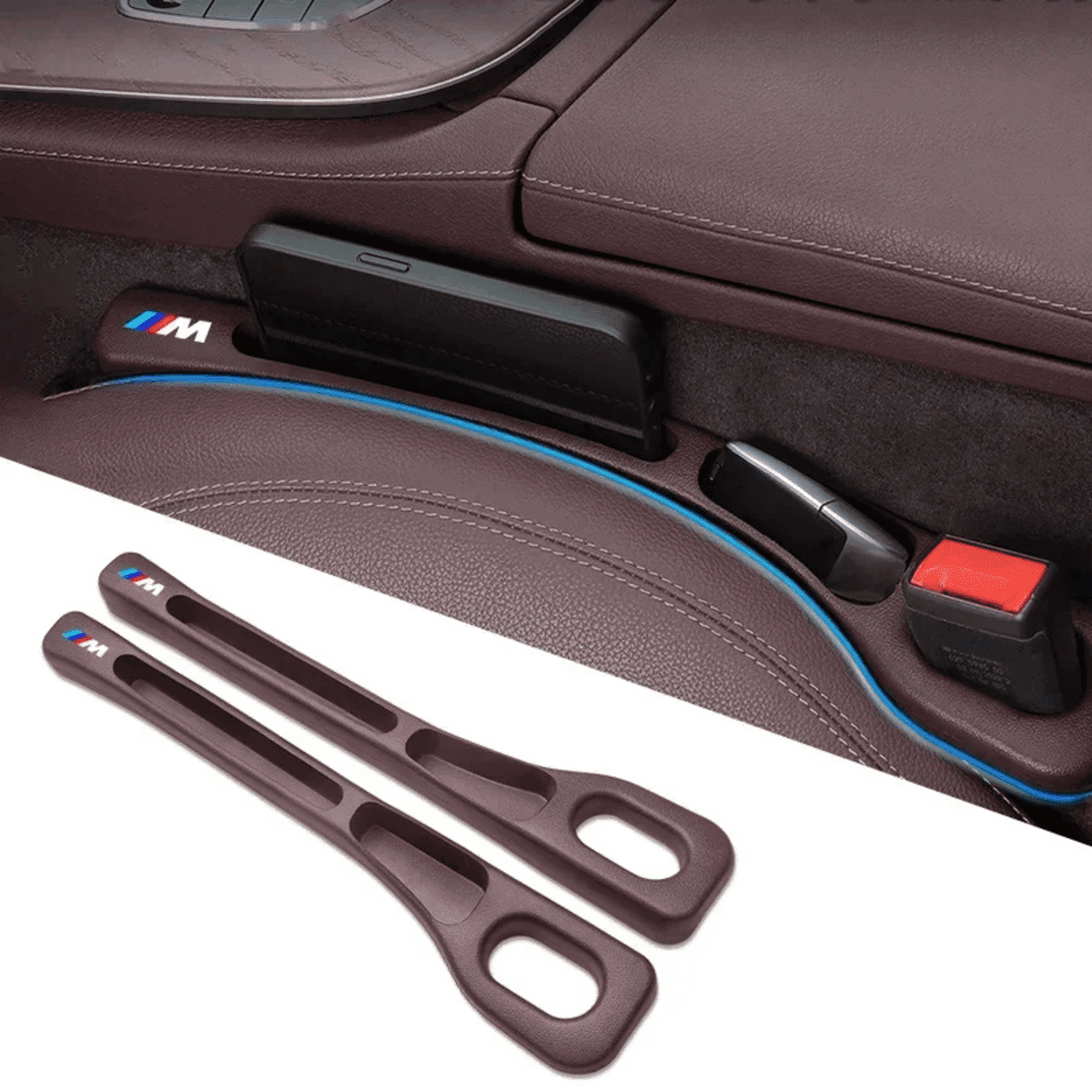 BMW 전용 2개 세트 차량용 시트 틈새 수납 오거나이저 – E90, E60, E46, E39, F30, F10, X3, X5 등 호환