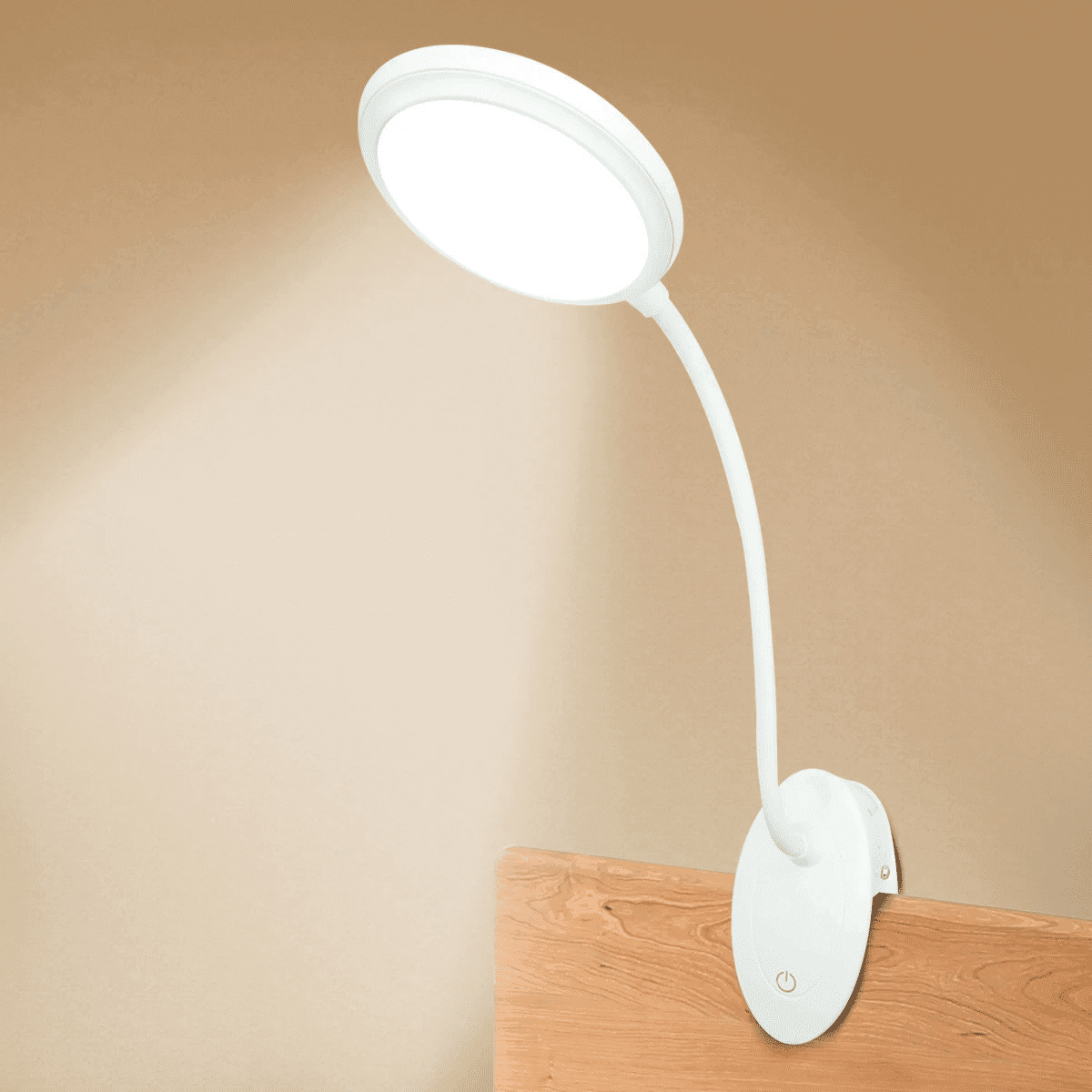 USB 충전식 LED 독서등 – 조절 가능한 클립형 데스크 램프