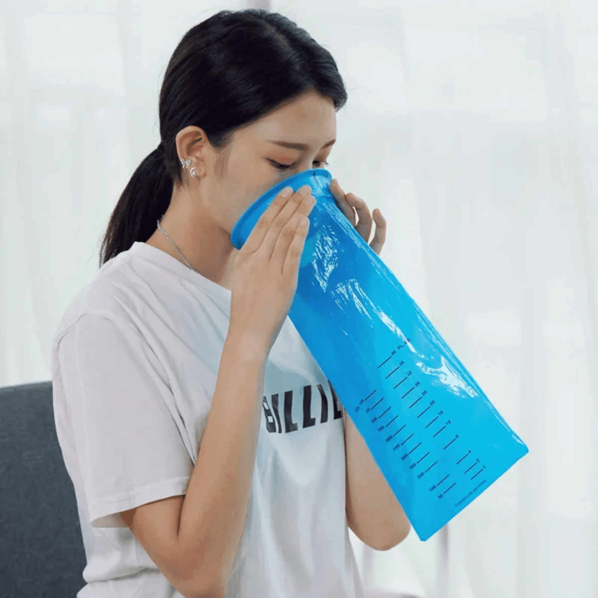10개 세트 1000ML 일회용 여행용 구토 봉투 – 차량 및 비상용