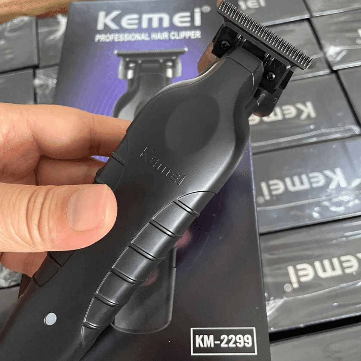 Kemei 2299 전문가용 무선 헤어 트리머 – 0mm 디테일링 및 정밀 커팅