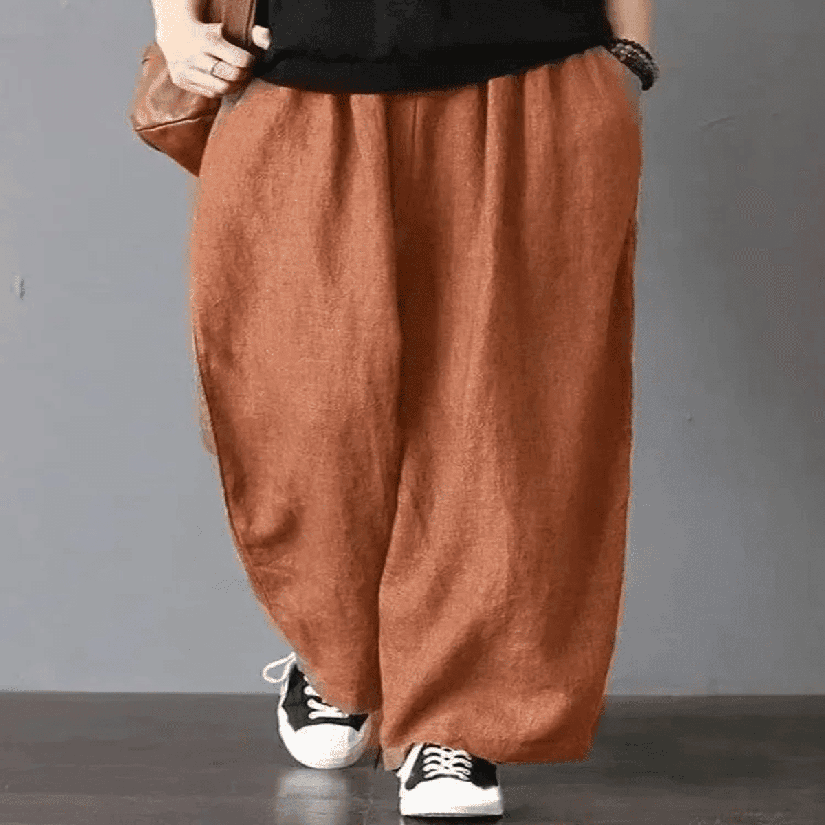 여성용 린넨 캐주얼 하렘 팬츠