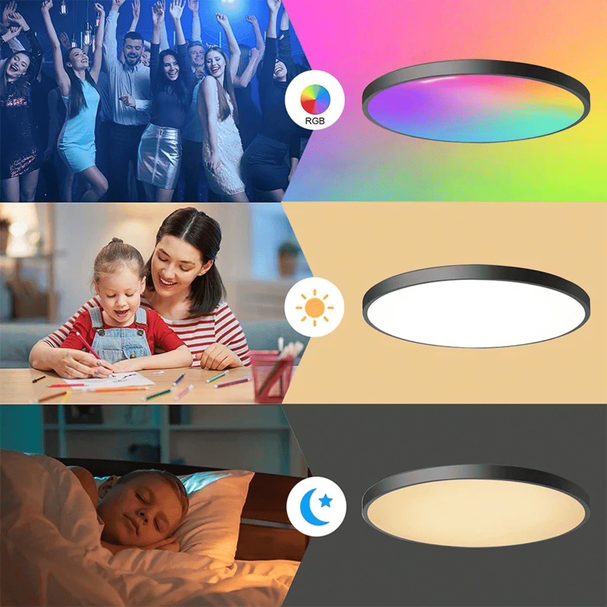 Tuya 스마트 WiFi LED 천장 조명 – 220V 24W RGB+CW 지원
